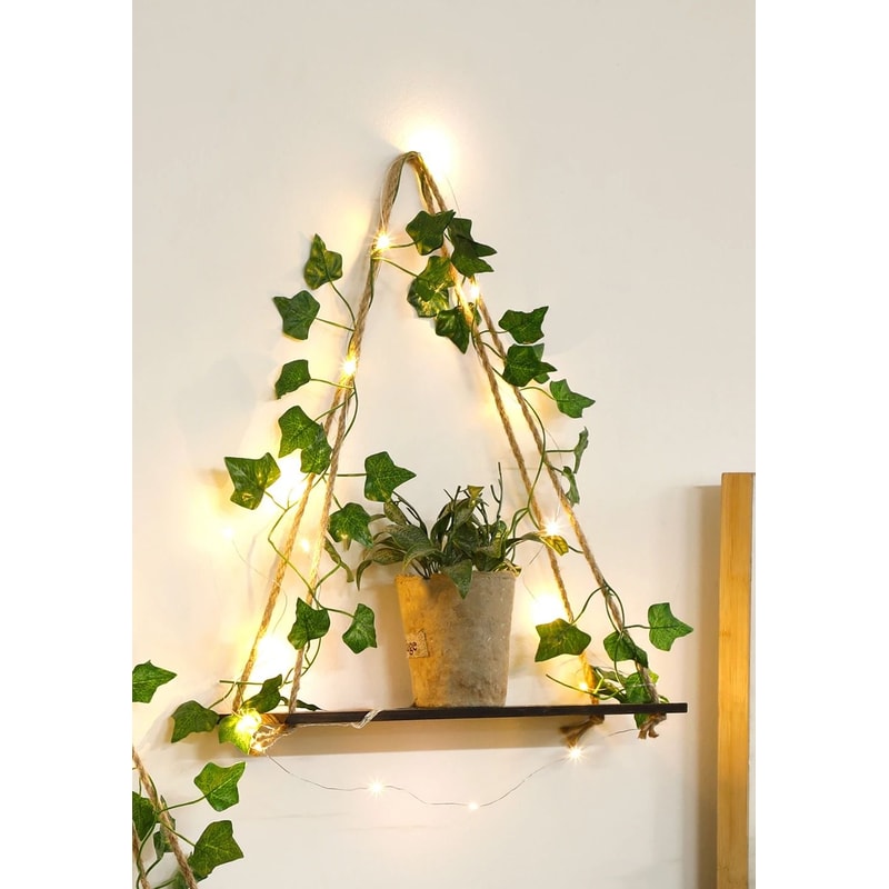 Boho Macrame Wall Hanging Floating Wood Shelf 2