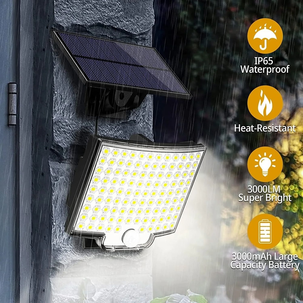 Solar LED Motion Sensor Security Flood Light With Remote 5
