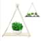 Wooden Wall Hanging Flower Pot Rack With Rope Shelf 3