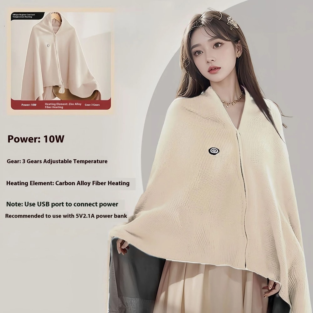 USB Wearable Electric Heated Shawl Blanket For Cozy Comfort 0