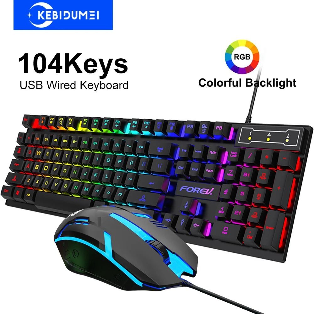 RGB USB Wired 104 Key Mechanical Feel Gaming Keyboard 6