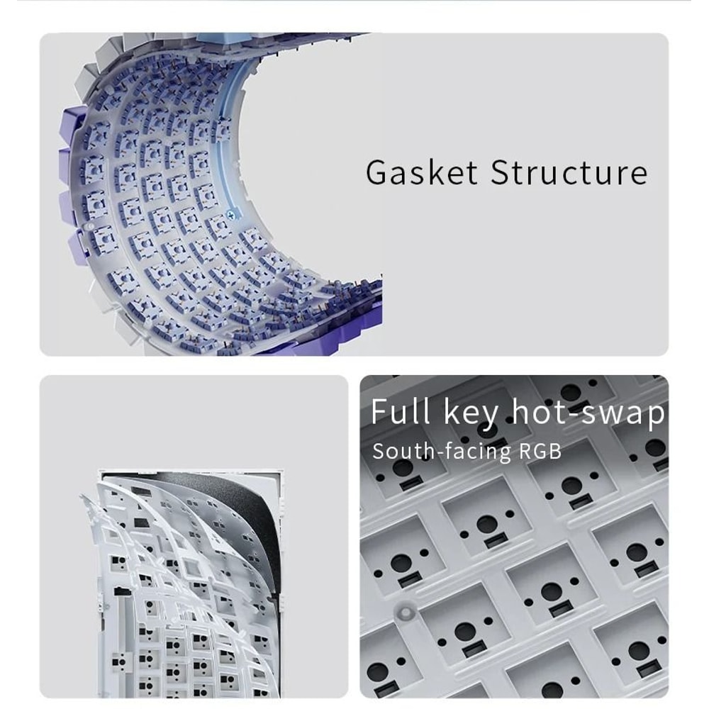 AJAZZ AK820 Mechanical Keyboard 70 Percent Compact RGB Tri Mode Wireless 6