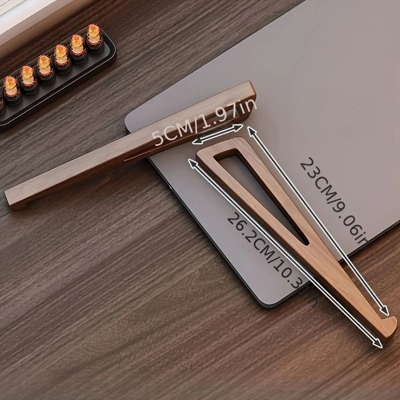 Portable Wooden Laptop Stand Ergonomic Foldable Adjustable 12 Degree 4