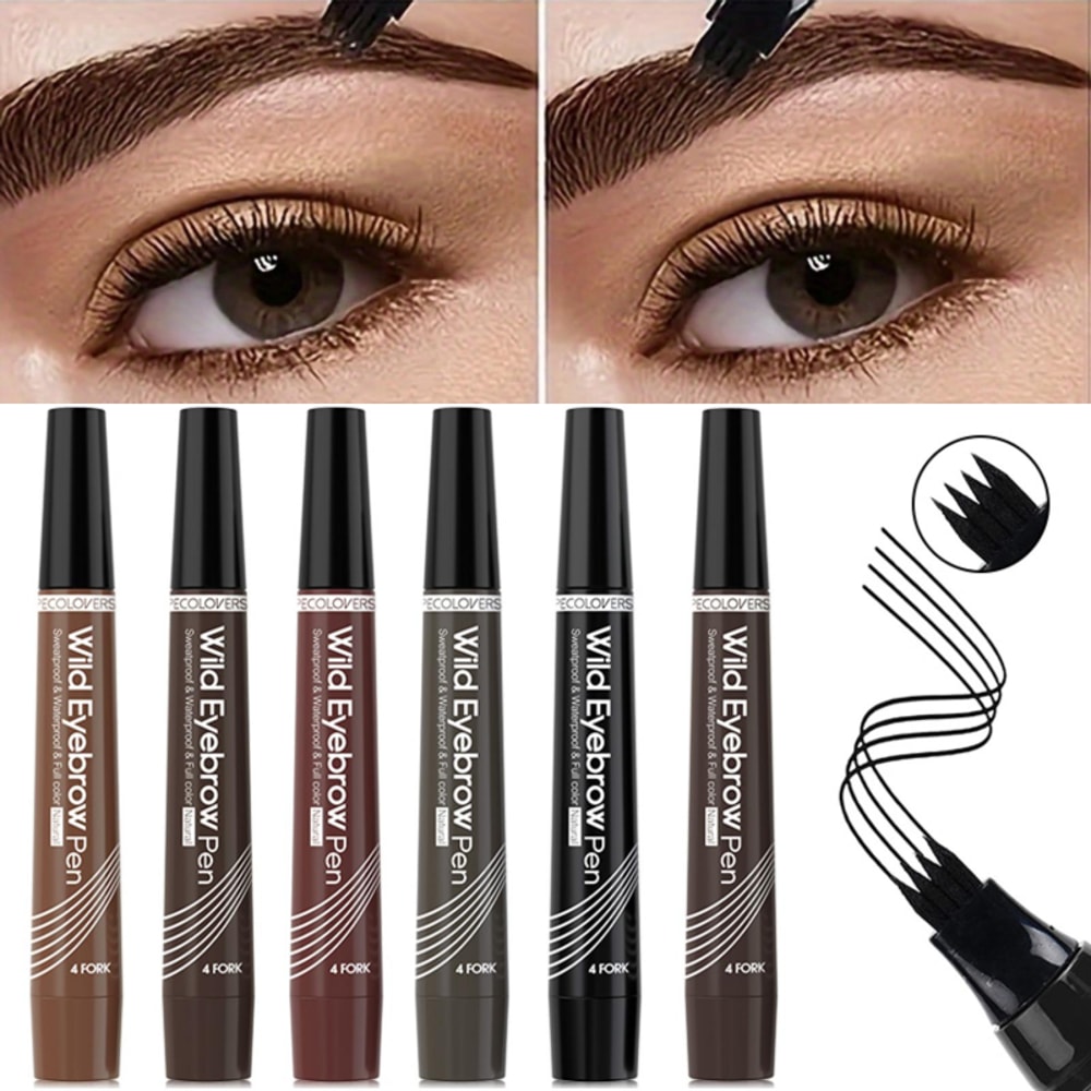 LongLasting Waterproof Eyebrow Pencil 4Prong Microblade Effect Pen 0