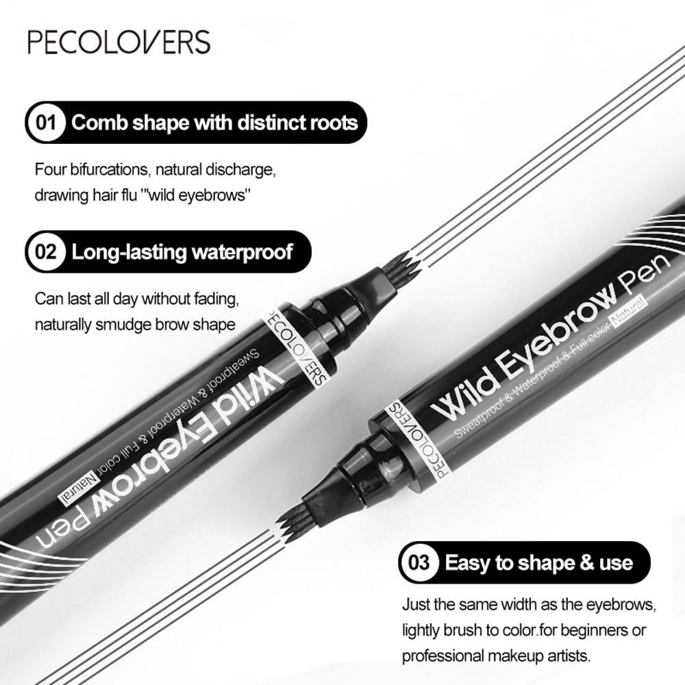 LongLasting Waterproof Eyebrow Pencil 4Prong Microblade Effect Pen 4