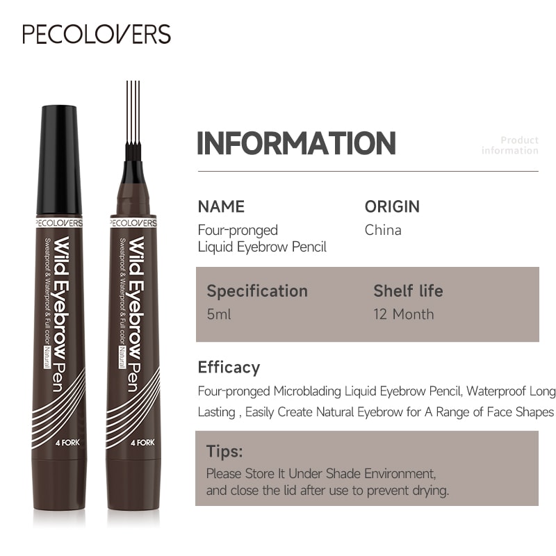 LongLasting Waterproof Eyebrow Pencil 4Prong Microblade Effect Pen 5