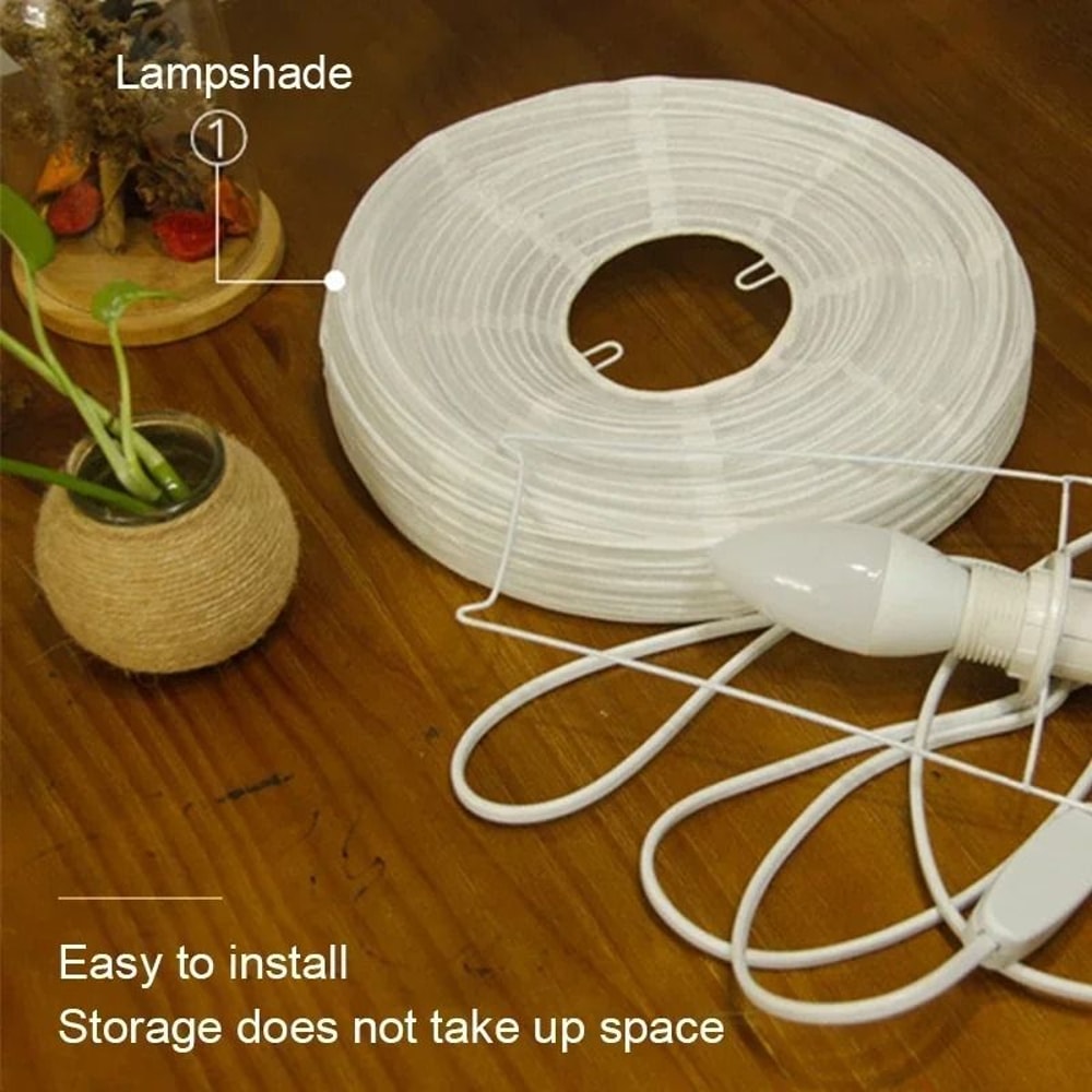 Japanese Rice Paper LED Table Lamp Minimalist Bedside Lantern Light 4