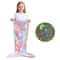 Glow In The Dark Unicorn Mermaid Tail Blanket For Girls 2