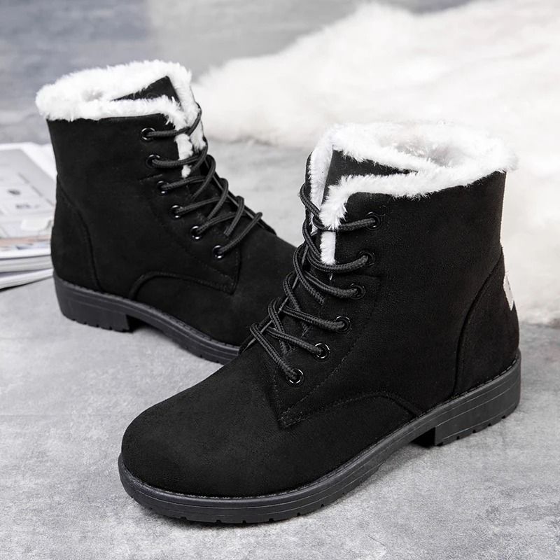 Womens Snow Platform Boots Plush Fur Lined Winter Shoes 9