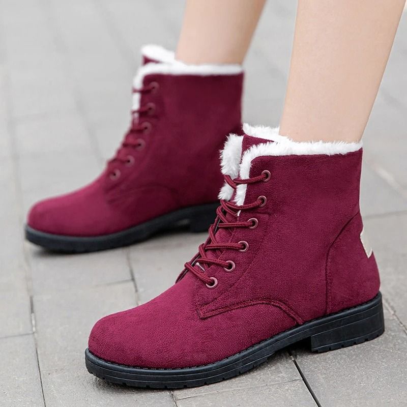 Womens Snow Platform Boots Plush Fur Lined Winter Shoes 8