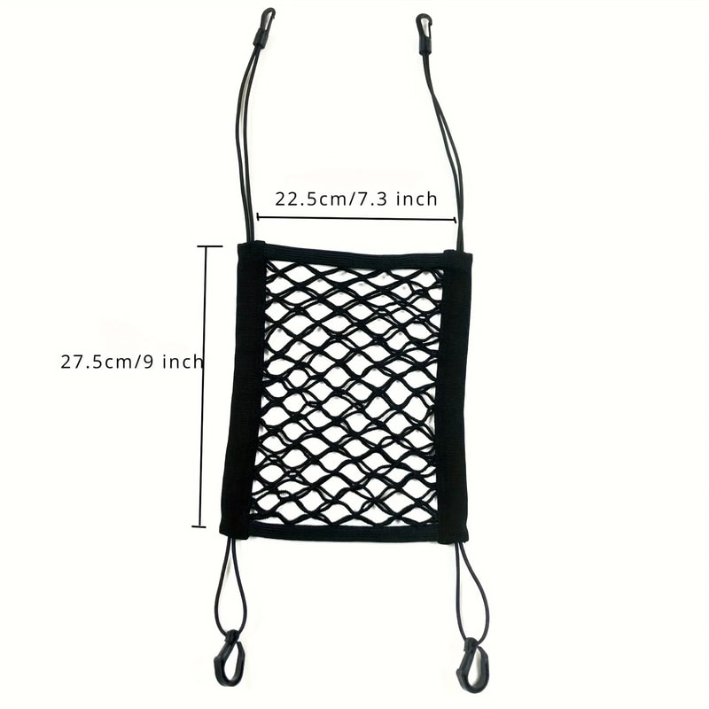Adjustable Dog Car Barrier Mesh Back Seat Safety Net With Storage 2