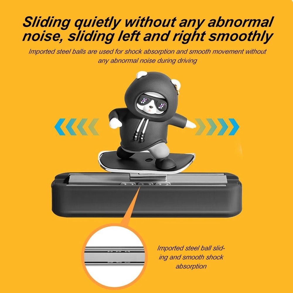 Magnetic Skateboard Bear Dashboard Decoration With Parking Number Plate 10