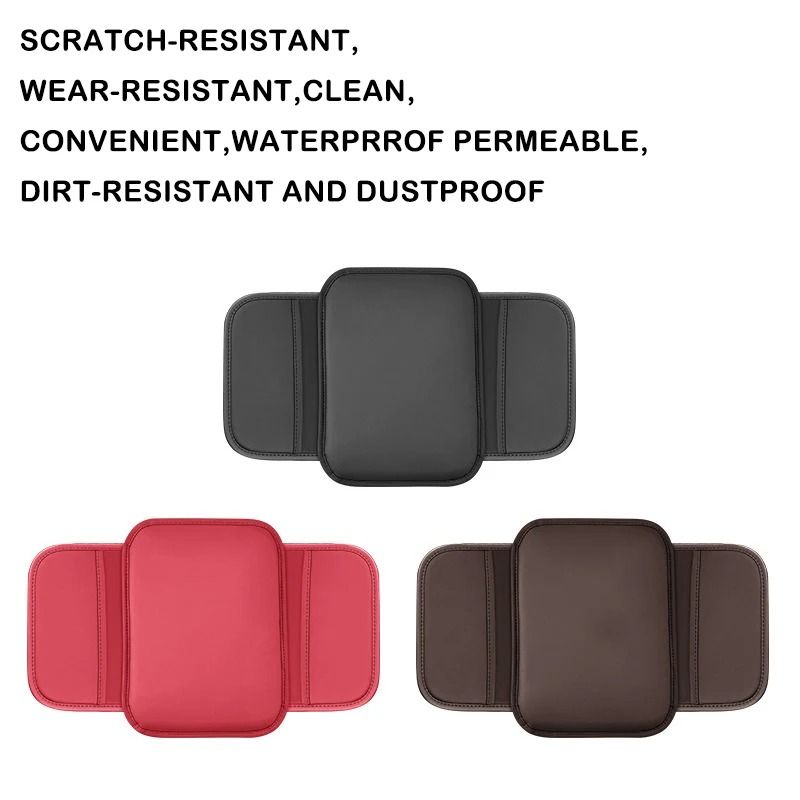 Waterproof Car Armrest Box Pad Center Console Cushion With Storage Pocket 4