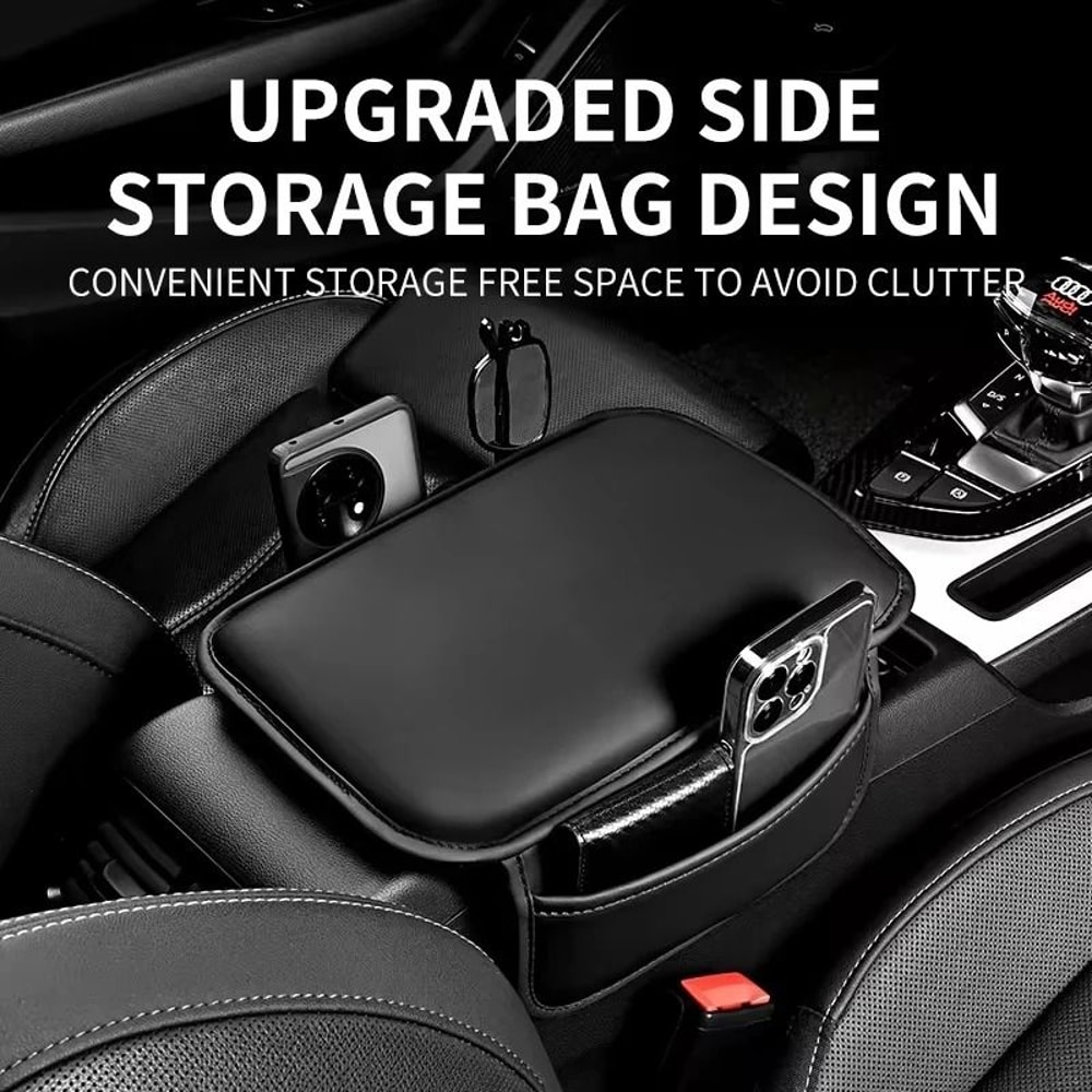 Waterproof Car Armrest Box Pad Center Console Cushion With Storage Pocket 6
