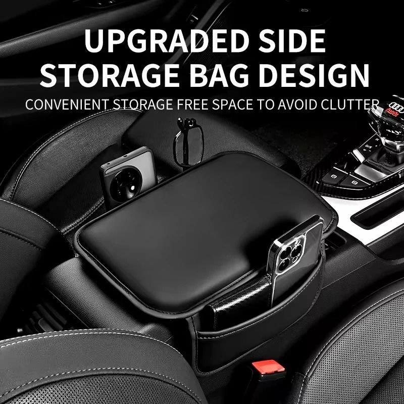 Waterproof Car Armrest Box Pad Center Console Cushion With Storage Pocket 6