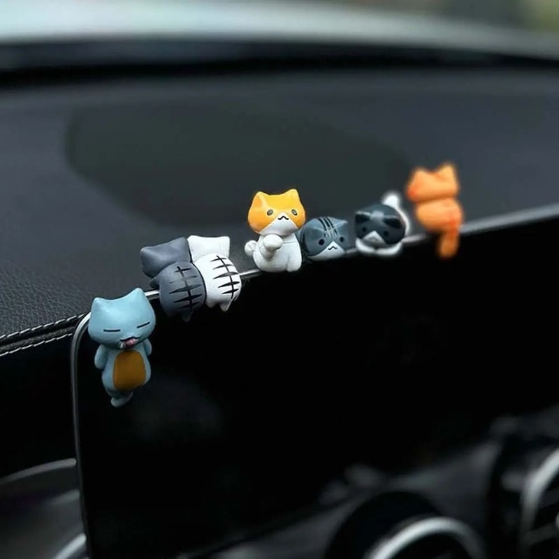 Cute Mini Cat Figurine Dashboard And Desk Decor 3