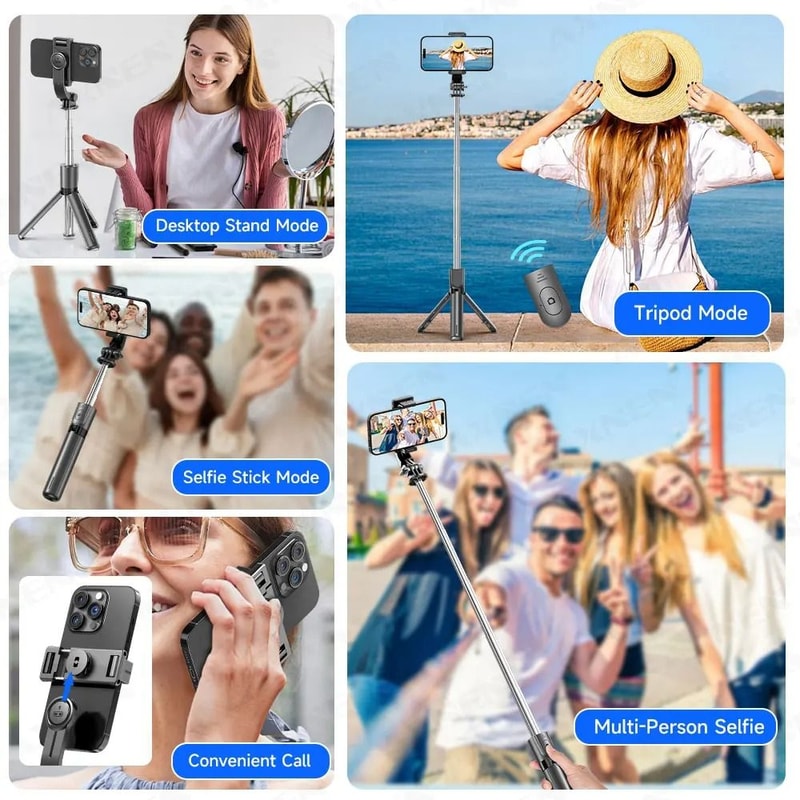 360 Degree Selfie Stick Tripod With Bluetooth Remote And Fill Light 4