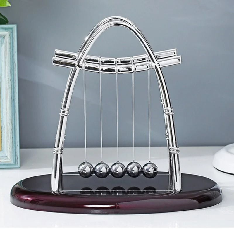 Metal Newtons Cradle Pendulum Desk Toy Educational Physics Balance Balls 4
