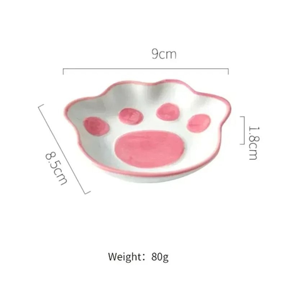 Japanese Cute Cat Paw Ceramic Sauce Dish Cartoon Seasoning Bowl 2