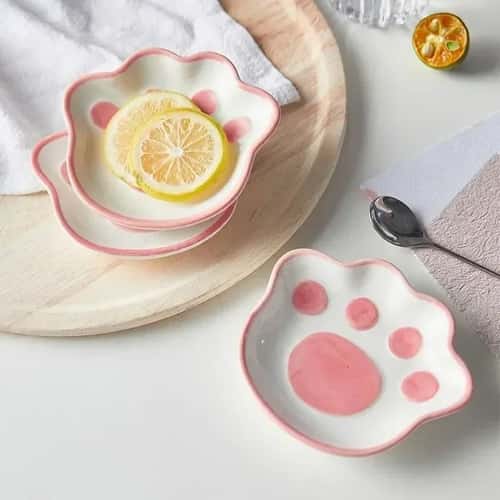 Japanese Cute Cat Paw Ceramic Sauce Dish Cartoon Seasoning Bowl