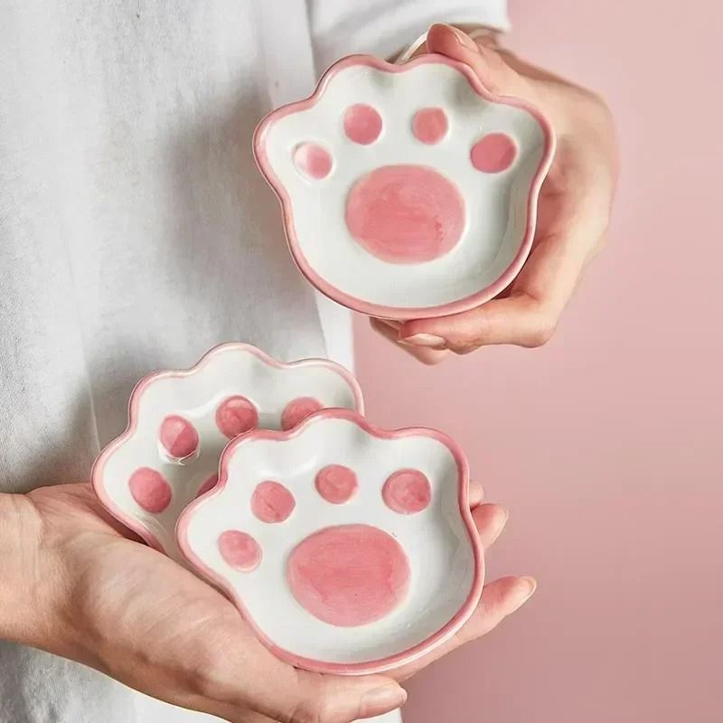 Japanese Cute Cat Paw Ceramic Sauce Dish Cartoon Seasoning Bowl 7