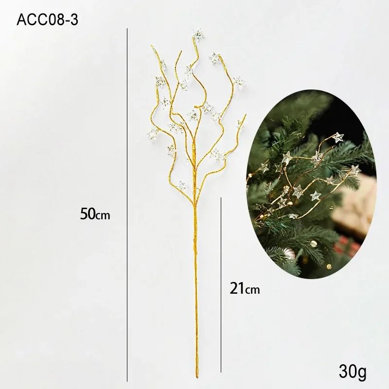 Crystal Bud Branch Christmas Tree Picks Acrylic Beaded Flower Decor 3