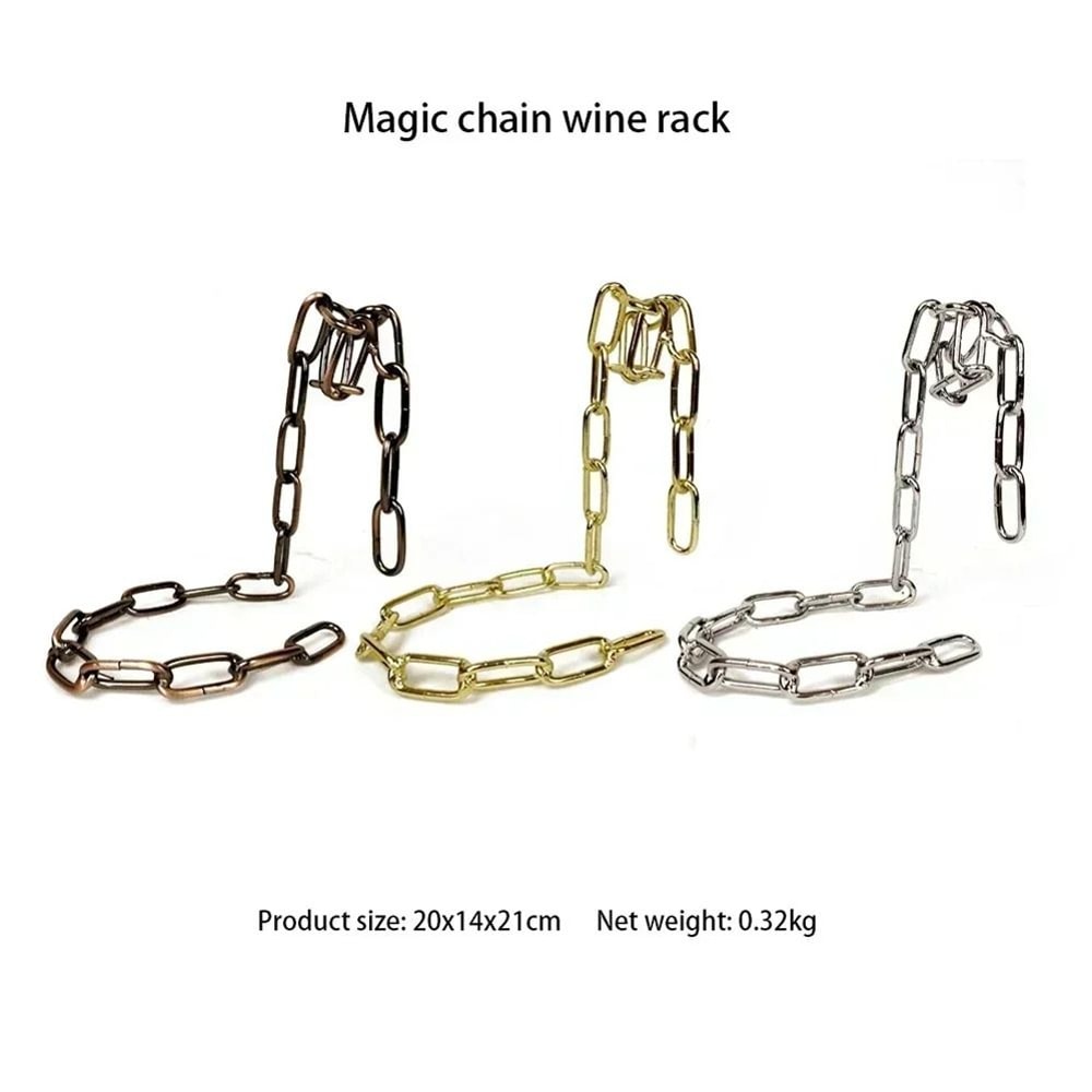 Magical Floating Chain Wine Rack Stand Modern Single Bottle Suspension Wine Bottle Holder 5