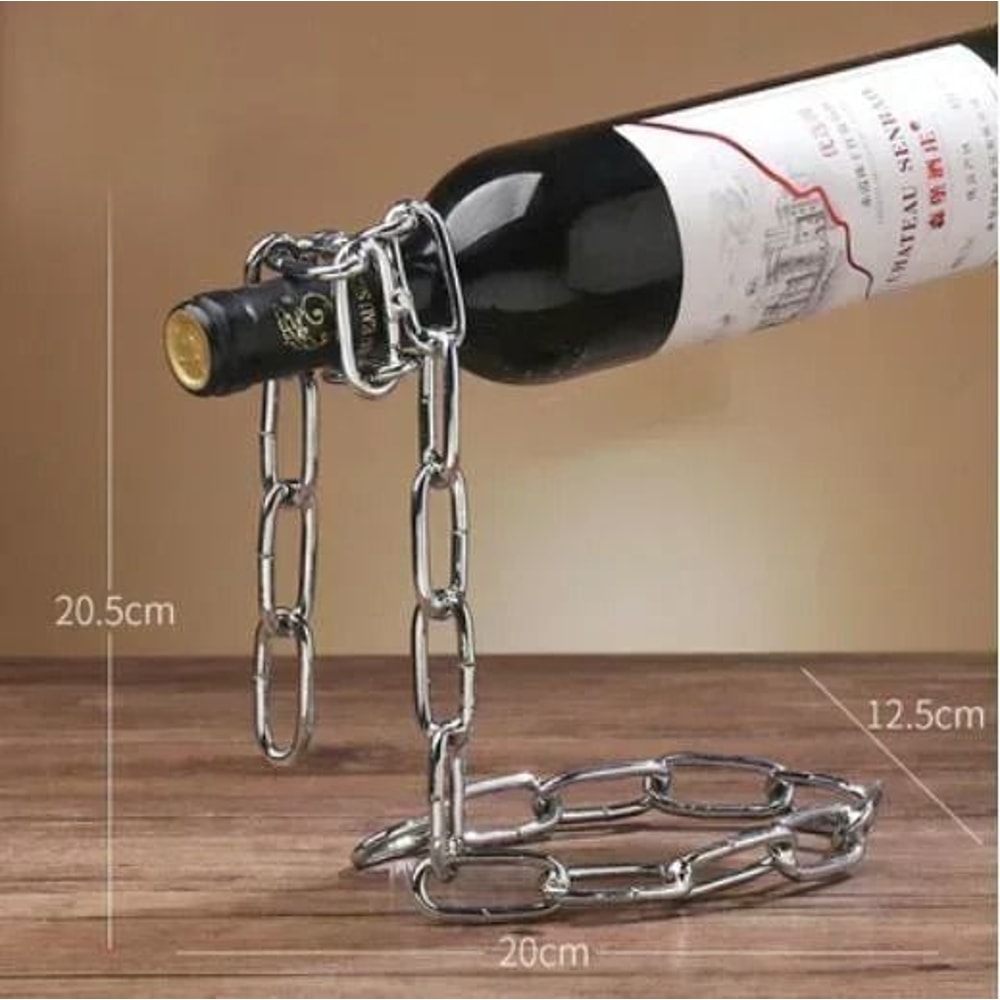 Magical Floating Chain Wine Rack Stand Modern Single Bottle Suspension Wine Bottle Holder 6