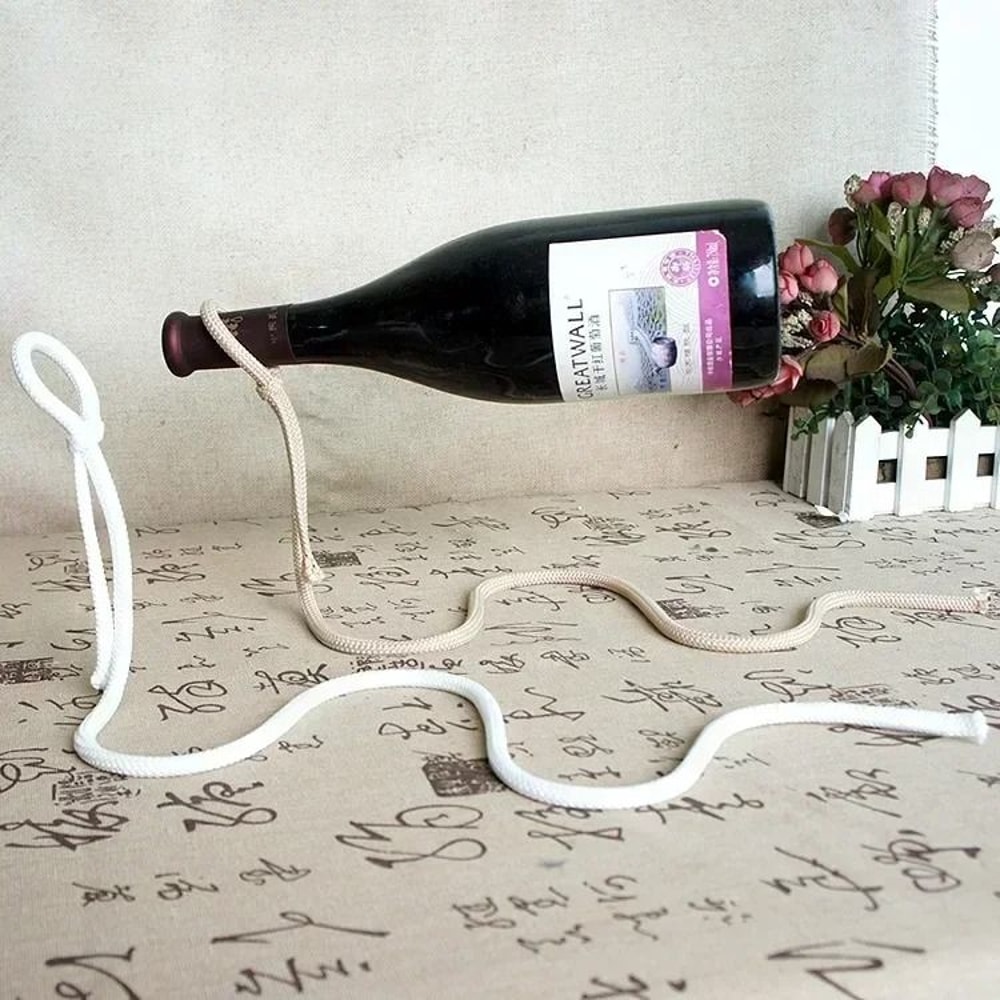 Magical Floating Chain Wine Rack Stand Modern Single Bottle Suspension Wine Bottle Holder 7