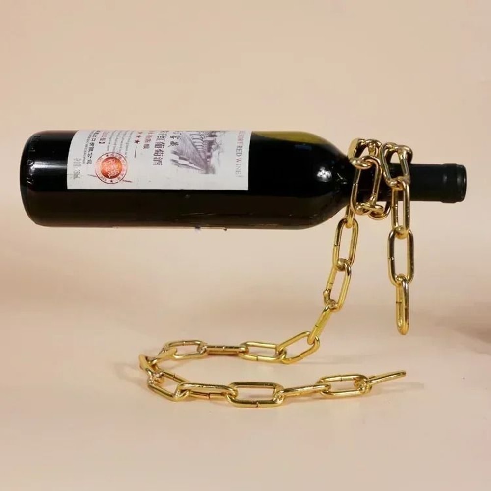 Magical Floating Chain Wine Rack Stand Modern Single Bottle Suspension Wine Bottle Holder 9