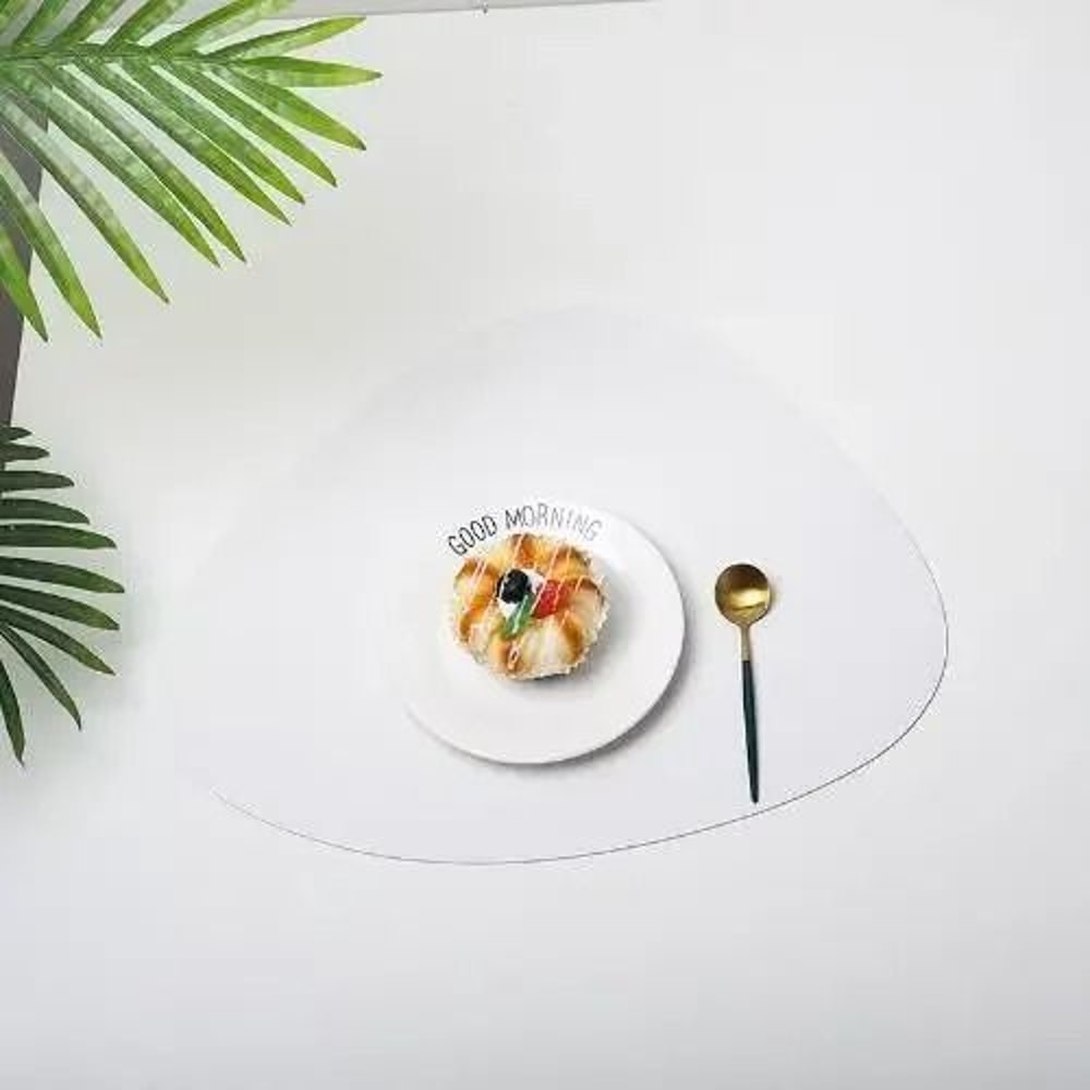 Nordic Triangle Leather Placemat Set Heat Resistant Non Slip Modern Dining Table Mat 11