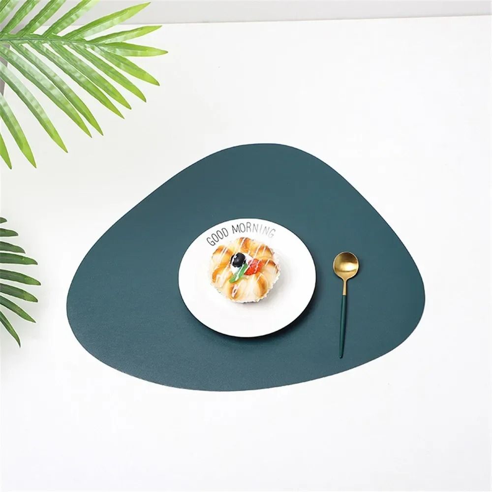 Nordic Triangle Leather Placemat Set Heat Resistant Non Slip Modern Dining Table Mat 5