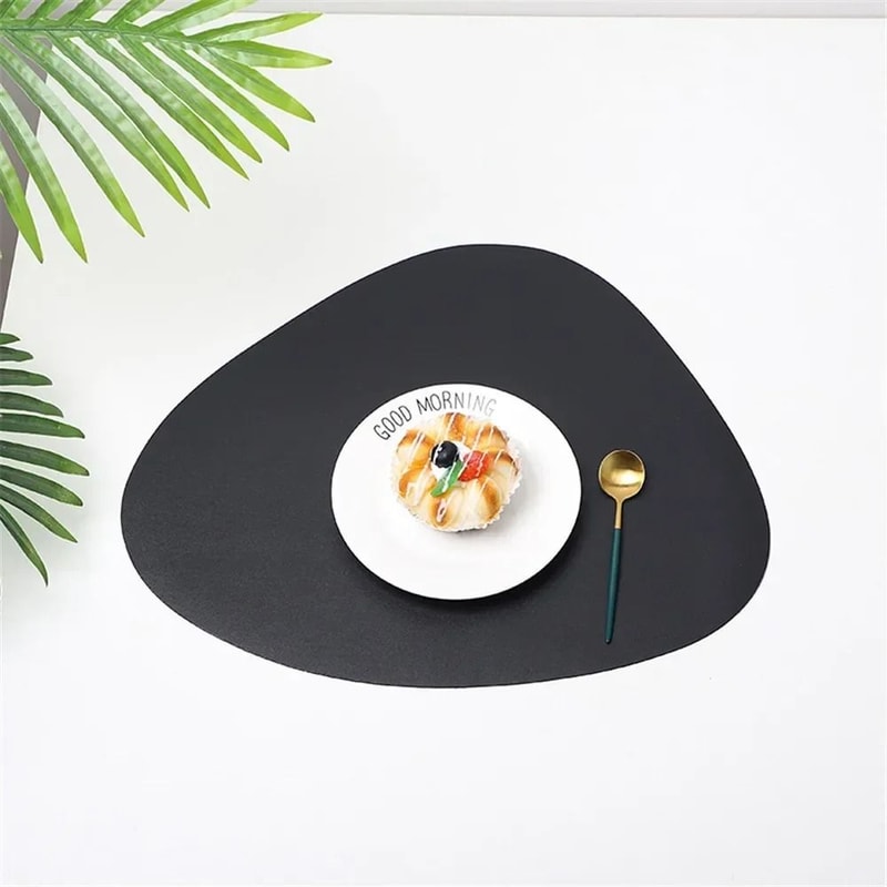 Nordic Triangle Leather Placemat Set Heat Resistant Non Slip Modern Dining Table Mat 1