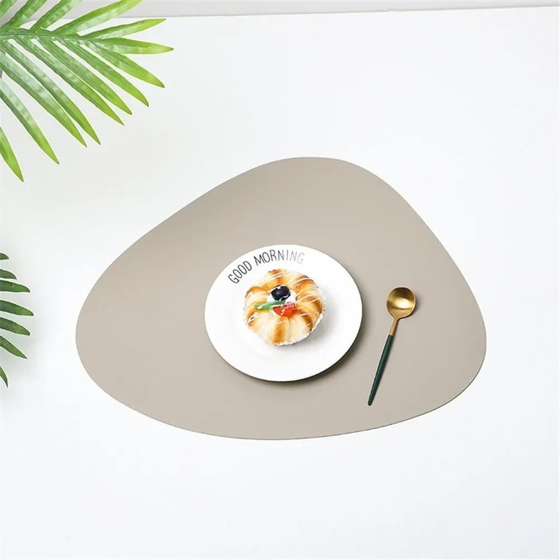 Nordic Triangle Leather Placemat Set Heat Resistant Non Slip Modern Dining Table Mat 2