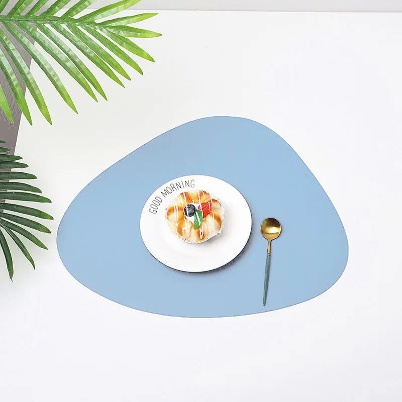 Nordic Triangle Leather Placemat Set Heat Resistant Non Slip Modern Dining Table Mat 12