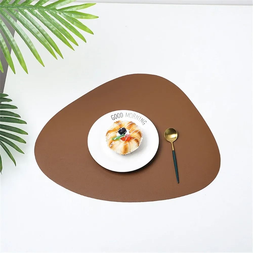 Nordic Triangle Leather Placemat Set Heat Resistant Non Slip Modern Dining Table Mat 8