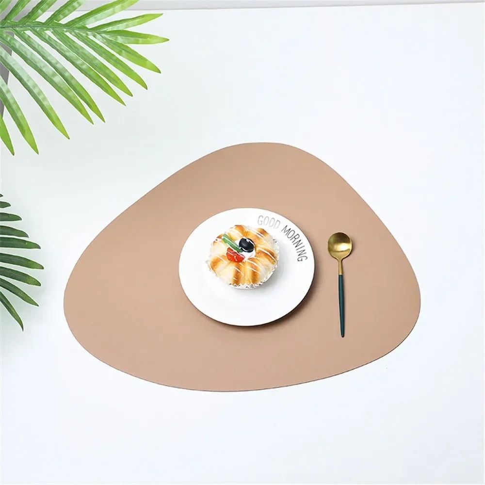 Nordic Triangle Leather Placemat Set Heat Resistant Non Slip Modern Dining Table Mat 6
