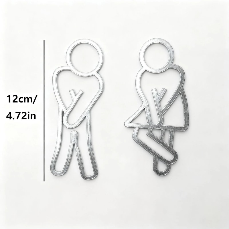 Creative Funny Bathroom Signs Men Women Restroom Door Decor Wall Sticker 0