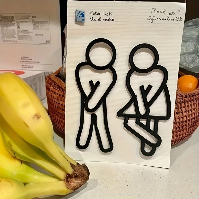 Creative Funny Bathroom Signs Men Women Restroom Door Decor Wall Sticker 8
