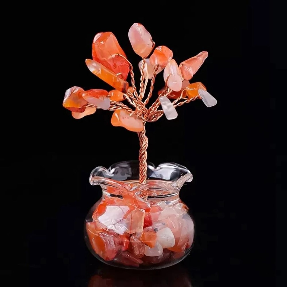 European Style Mini Crystal Tree Decor In Resin Vase Pastoral Desktop Ornament 6