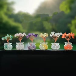 european style mini crystal tree decor in resin vase pastoral desktop ornament