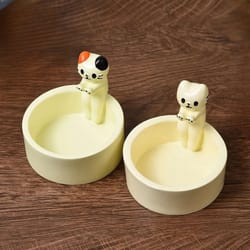 cute kitten cat candle holder creative aromatherapy cartoon candlestick decor