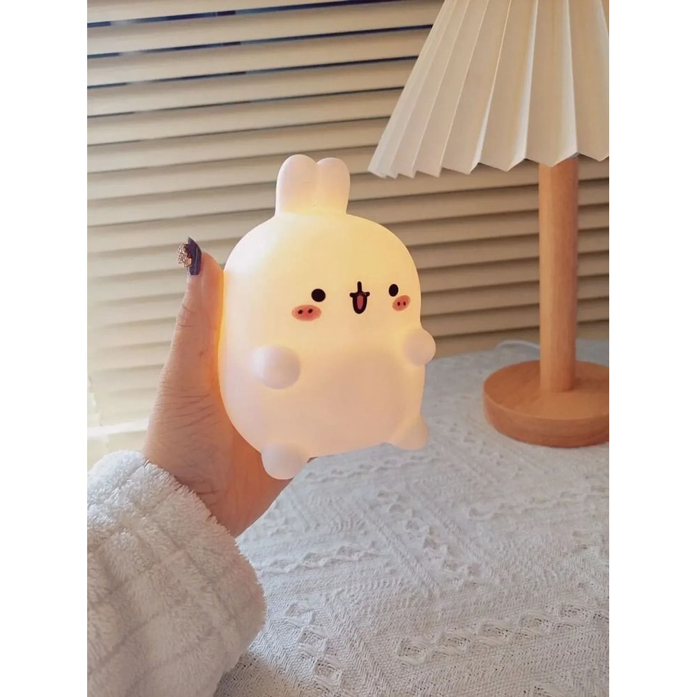 Cute Rabbit LED Bedside Lamp Non Plug In Decorative Bedroom Night Light 4