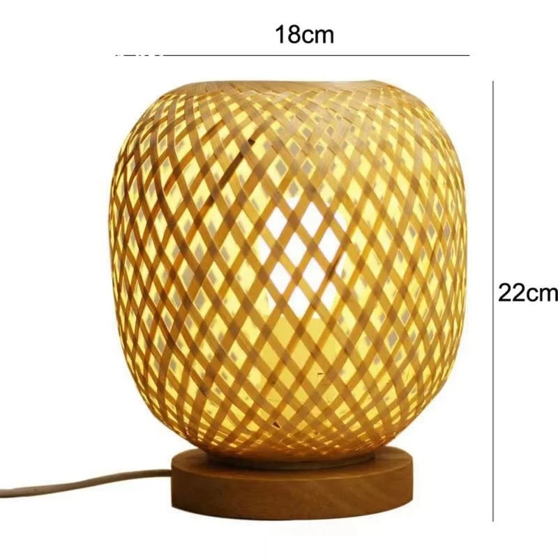 Adjustable Rattan Table Lamp With Bamboo Woven Shade Natural Bedside Light 5