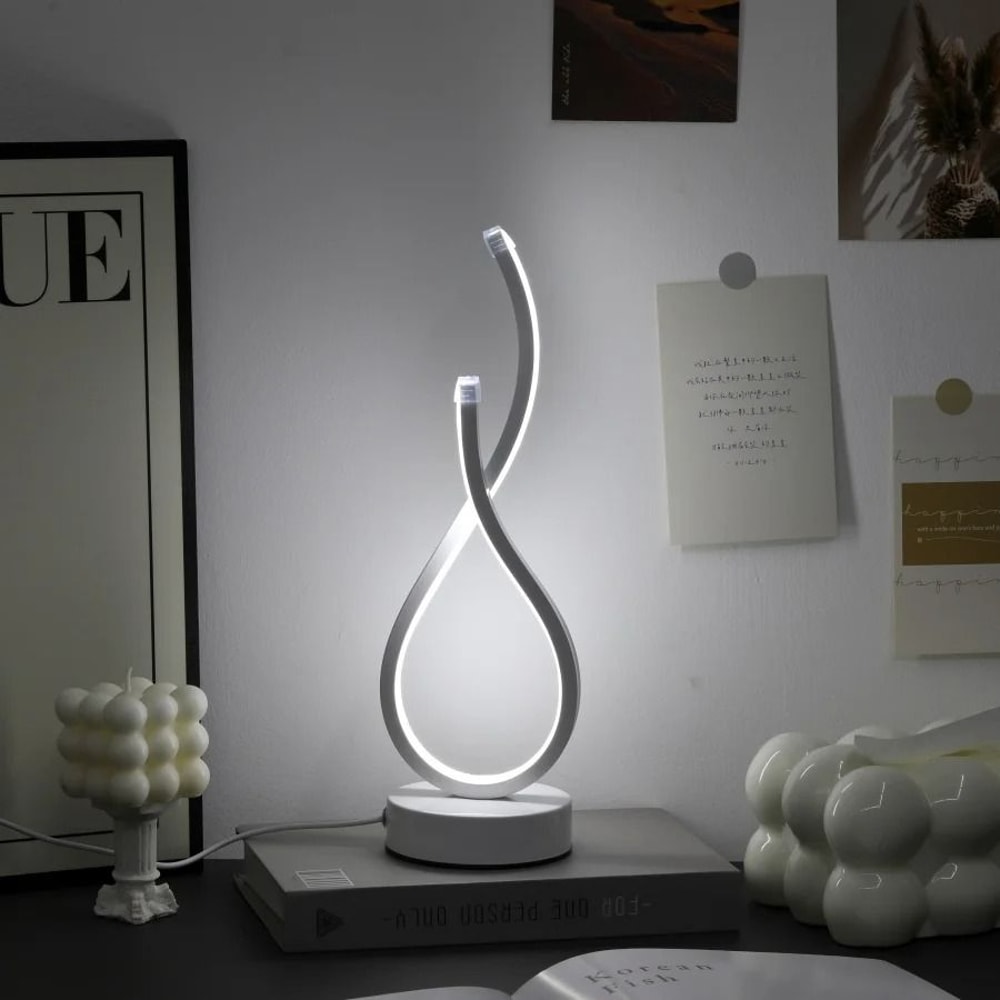 Modern White LOVE Gesture Desktop Lamp USB Powered Three Color LED Night Light 0
