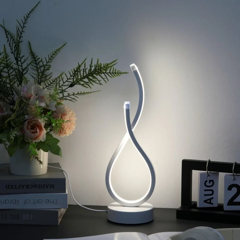 Modern White LOVE Gesture Desktop Lamp USB Powered Three Color LED Night Light 5