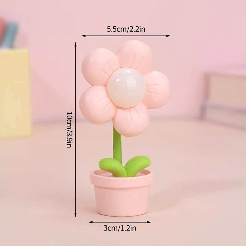 Mini LED Flower Night Light Cute Bedside Table Lamp For Kids Bedroom Decor 1
