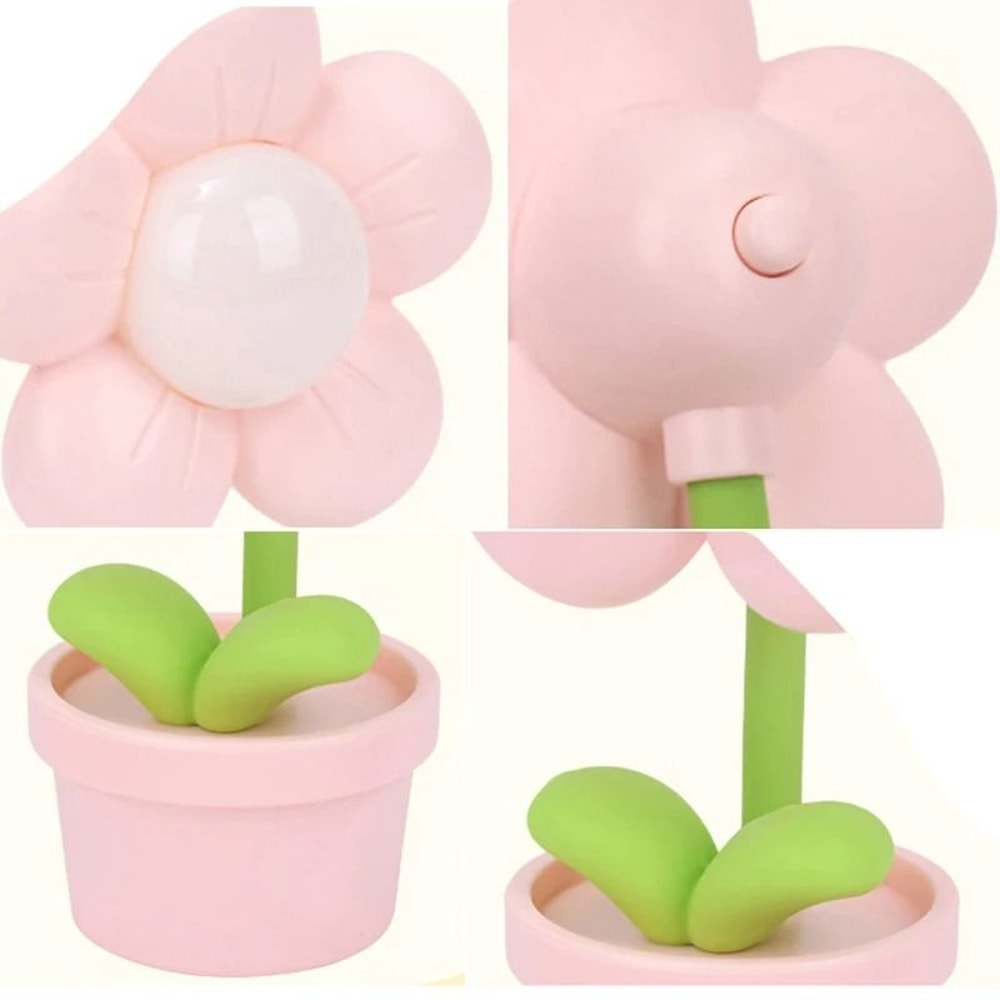 Mini LED Flower Night Light Cute Bedside Table Lamp For Kids Bedroom Decor 5