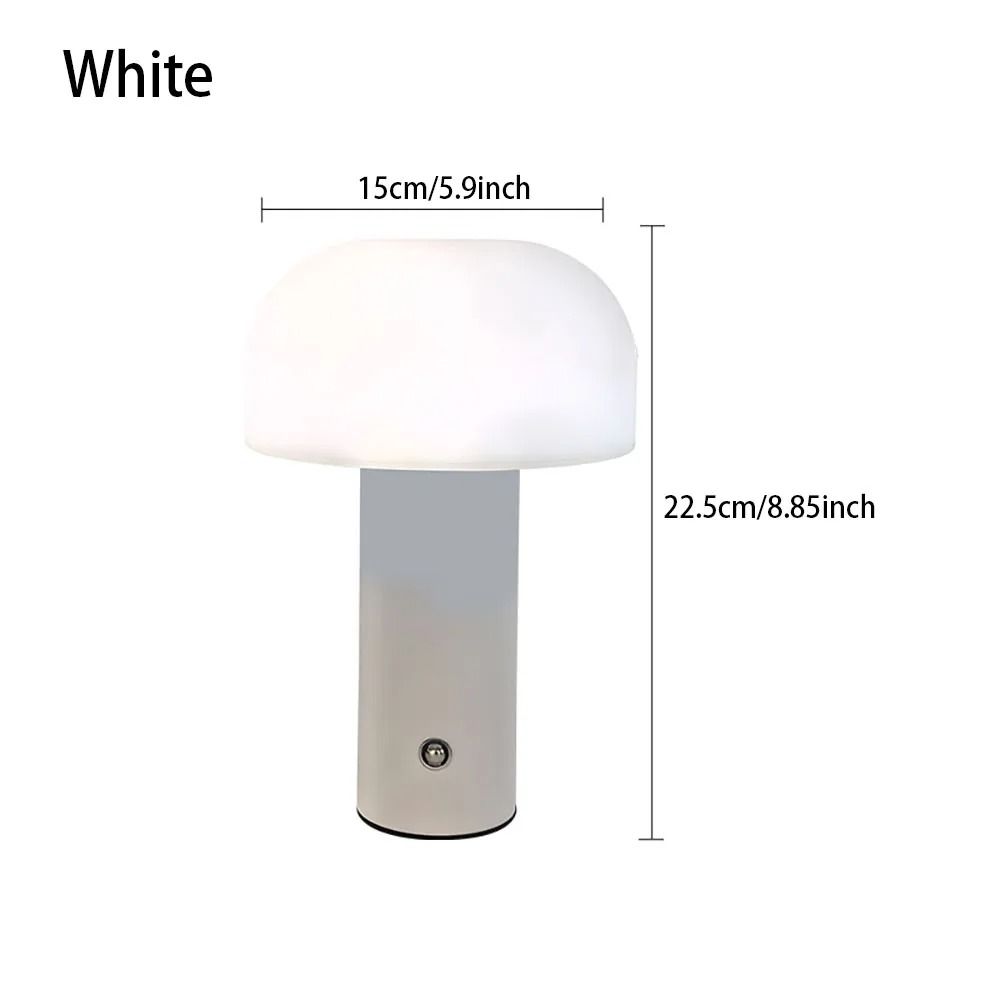 Rechargeable Mushroom LED Table Lamp With 3 Color Dimming For Bedroom And Bar Decor 2