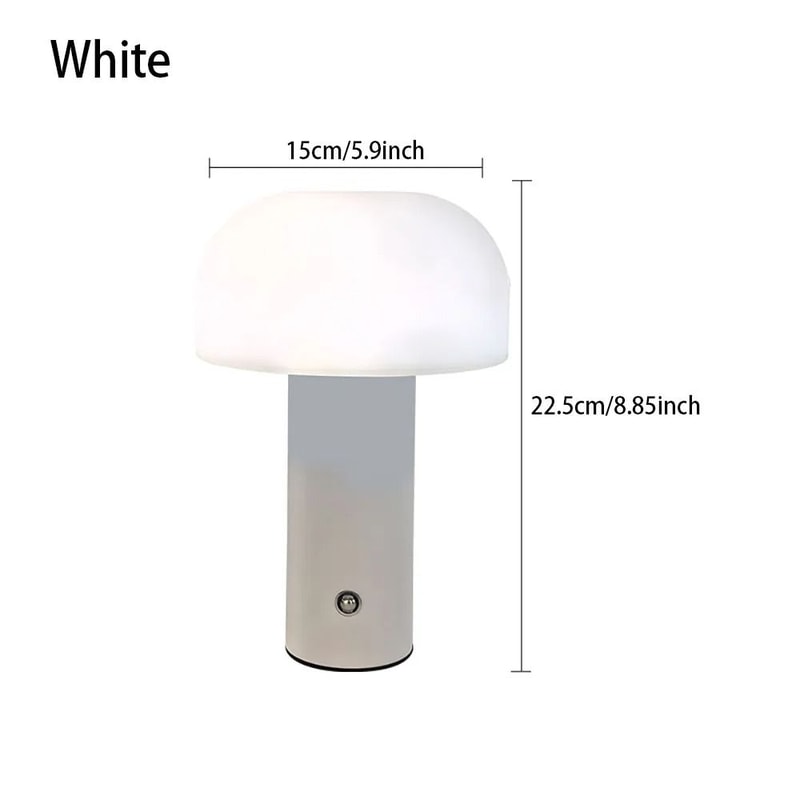 Rechargeable Mushroom LED Table Lamp With 3 Color Dimming For Bedroom And Bar Decor 2